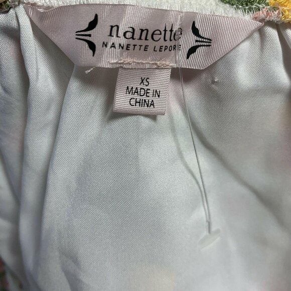Nanette Lepore Floral Embroidered Off the Shoulder Mesh Blouse Women XS New - Picture 8 of 10